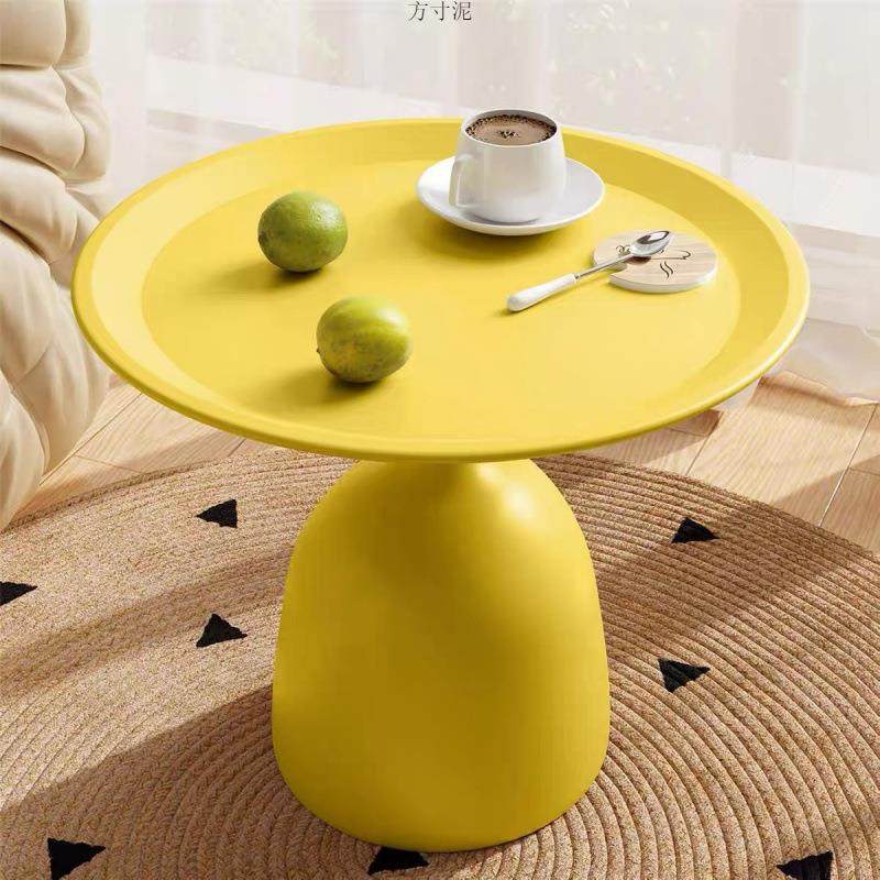 油小边几客厅家用沙发简约铁艺奶圆桌厂家直供卧室茶几台小户易型