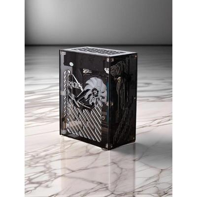 现货包邮半高ITX紧凑型DIY迷你便携HTPC全侧透明台式电脑小主机箱