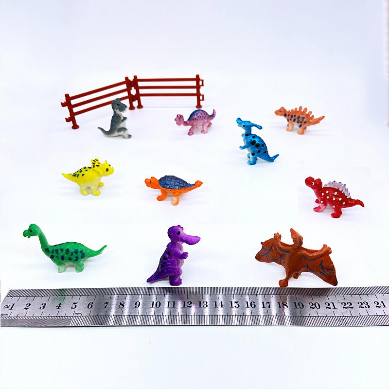 厂直供跨境内销/10款4-5cm卡通实心塑胶恐龙动物模型玩具蛋糕摆件