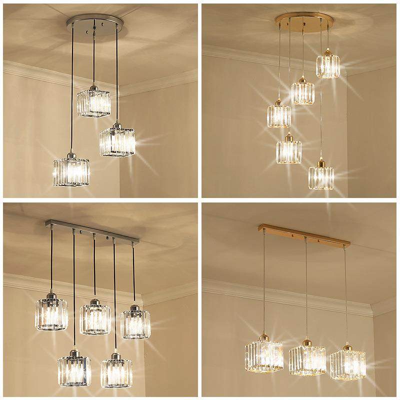 餐厅吊灯 led三头简约现代水晶灯北欧楼梯长吊灯创意大气客厅灯具,家装灯饰光源,智能吊灯,淘宝优惠券,粉丝福利购,淘宝优惠卷