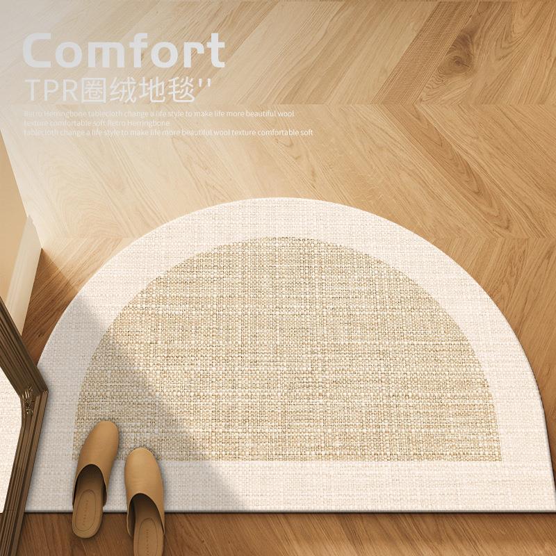 入户门地毯TPR比利时半圆形地垫绒简约进门防滑除尘门口脚垫家用