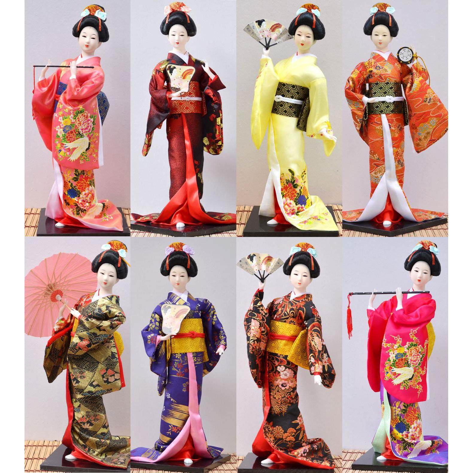 日本人偶艺妓和服仕女娃娃装饰品人形摆设日式绢人摆件工艺品16寸