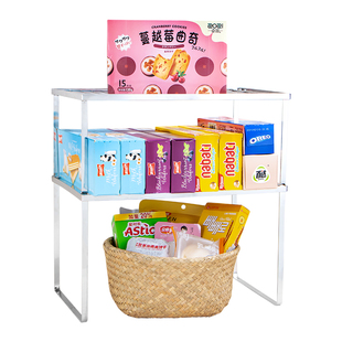 厨房橱柜内收纳分层置物架304不锈钢隔板分层架多功能多层收纳架