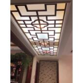 新中式 饰板玄关隔断屏风通花板 镂空吊顶雕花板PVC花格客厅过道装