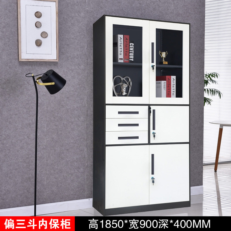 钢制文件柜窄边办公铁皮柜资料矮柜书柜套色档案柜带锁凭证柜加厚图片