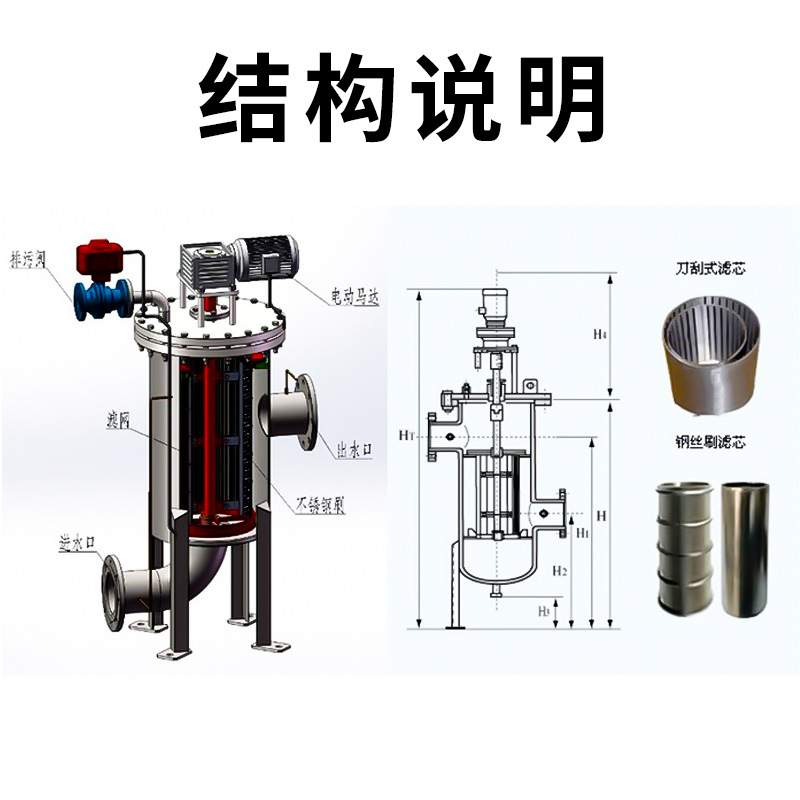 自清洗过滤罐供热管道过滤设备集中供暖过滤器热网除污器过滤器