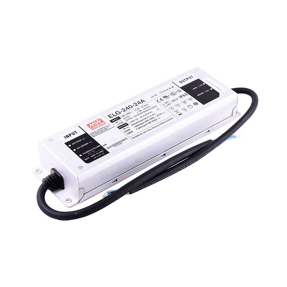 ELG-240-24A 240W 24V 10A A型明纬PFC防水LED电源