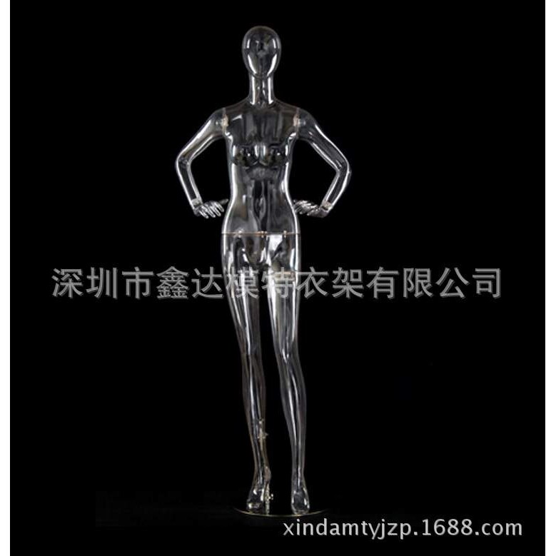 销售透明模特 透明有头无头全身女模特 拍照陈列女装透明模特