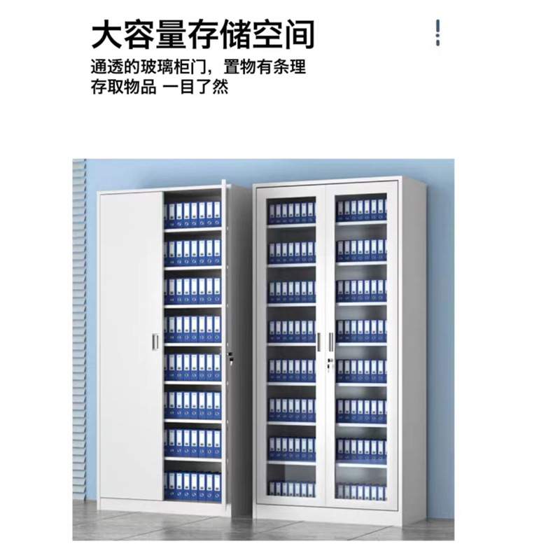 办公室铁皮储物柜财务资料档案收纳柜带锁凭证矮柜钢制文件存放柜