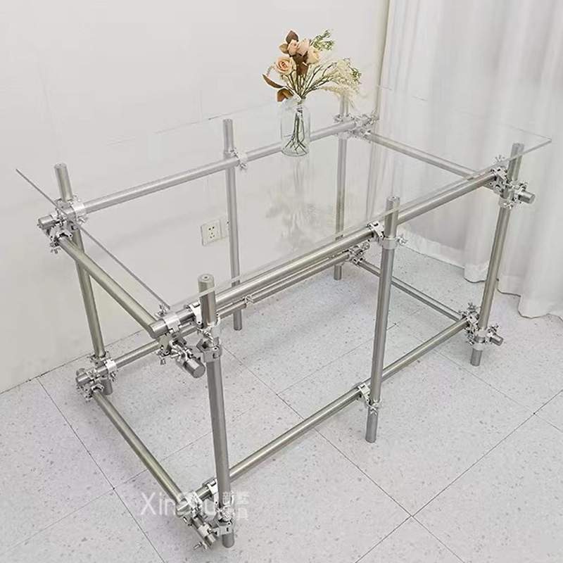 服装店不锈钢中岛台陈列架设计师展示架买手店脚手架亚克力展示台