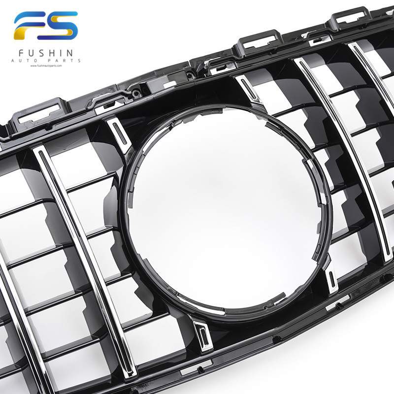 适用于奔驰C级 W205 C63 前期改装竖条款电镀中网前脸格栅 14-18