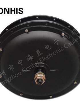 直销无刷无齿电动自行车轮毂电机24V36V48V500-1500W后轮黑色