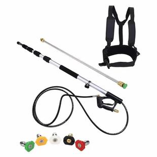 Ebay热销24英尺五节伸缩杆外高压水枪花园别墅清洗枪带背带