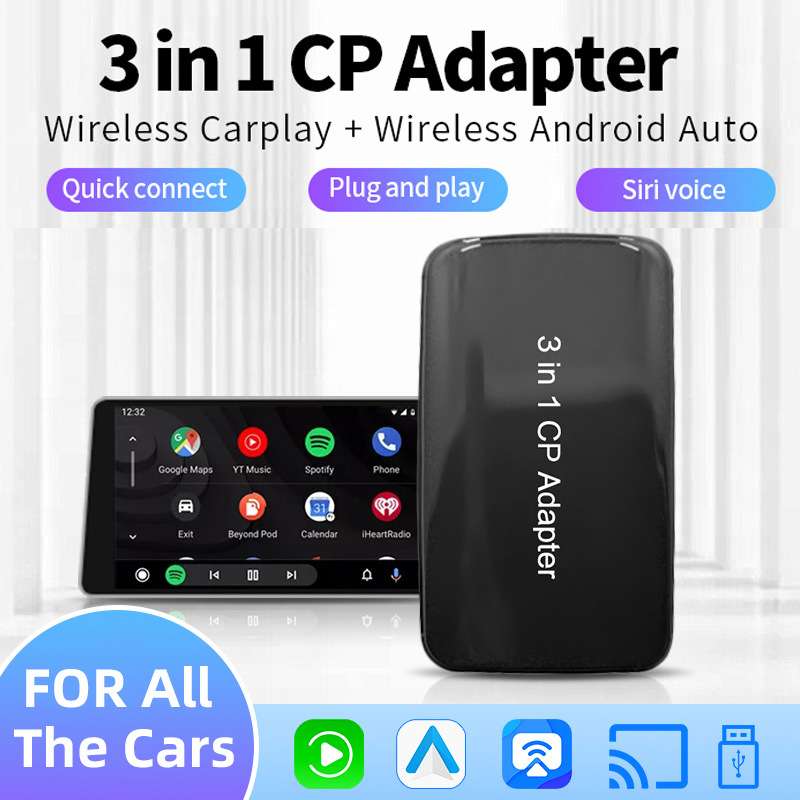爱极光英文版原车有线CarPlay转无线TV投屏+Android auto视频盒子