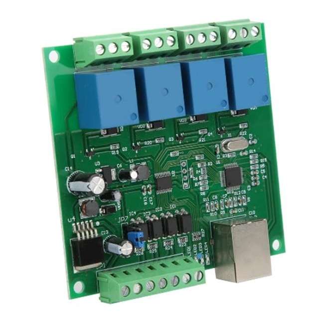 DC12V~24V4路网络继电器控制高低电平触发支持UDP模式TCP客主模式