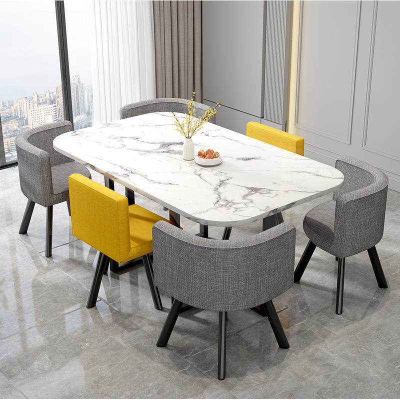 北欧简约接待桌椅组合洽谈桌店铺会客桌椅办公室休闲长桌方桌餐桌