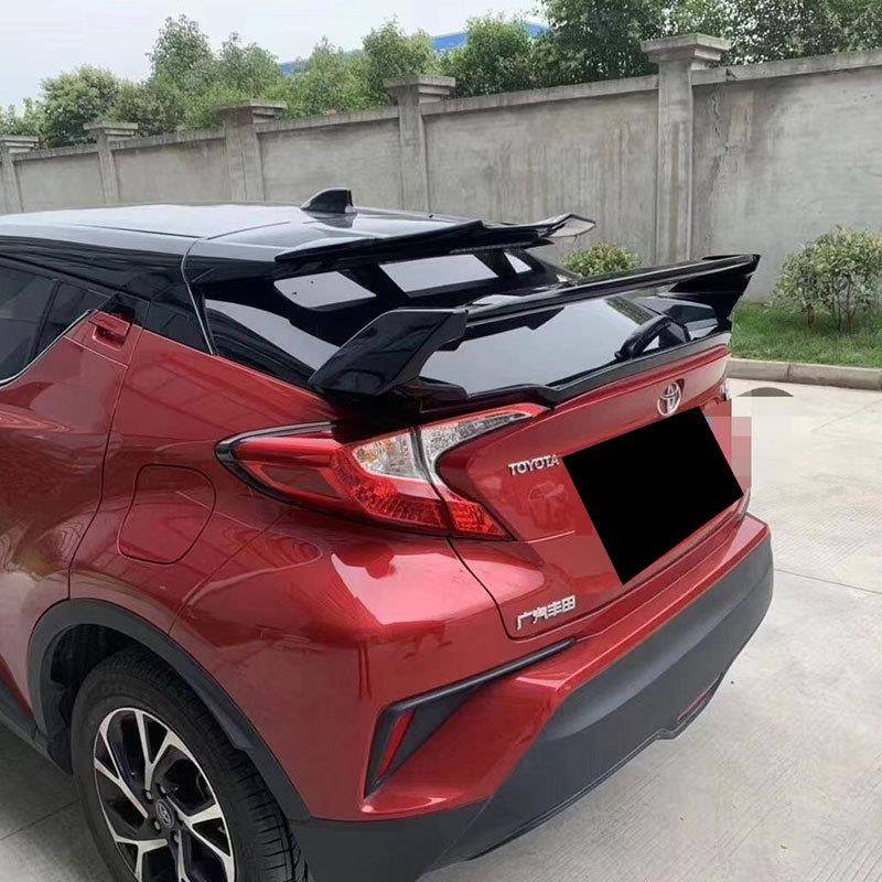 适用17-20款丰田CHR奕泽双层大尾翼改装免打孔碳纤维压尾翼中翼