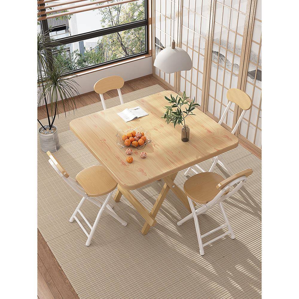 折叠桌家用吃饭桌子户外夜市便携摆摊方桌简易小户型出租房餐桌椅