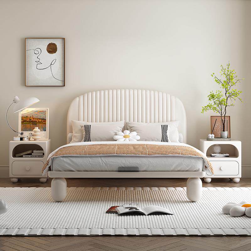 儿童悬浮床女孩房实木简约床小户型男生卧室奶油风法式单人小床