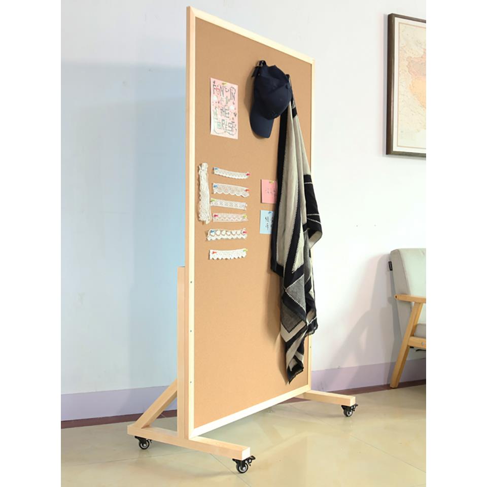 落地屏风软木板照片墙立式移动支架愿景板公告栏灵感板展示板