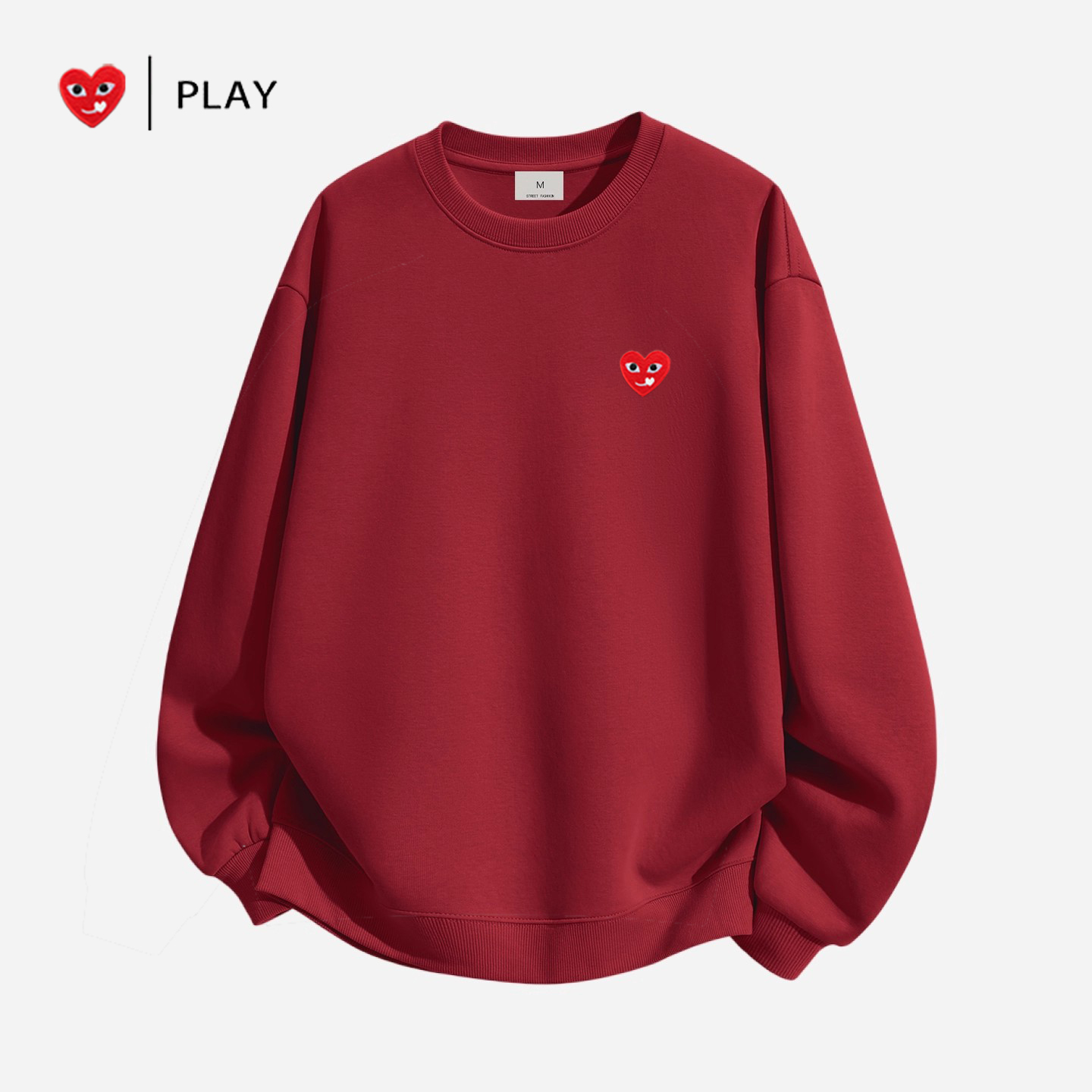PLAY SREO卫衣男女情侣装2025新款春秋美式高街潮牌套头圆领上衣