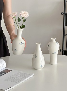 速发客厅新中式摆件视房茶几瓷书机柜禅意陶电小花瓶青花瓷花瓶花