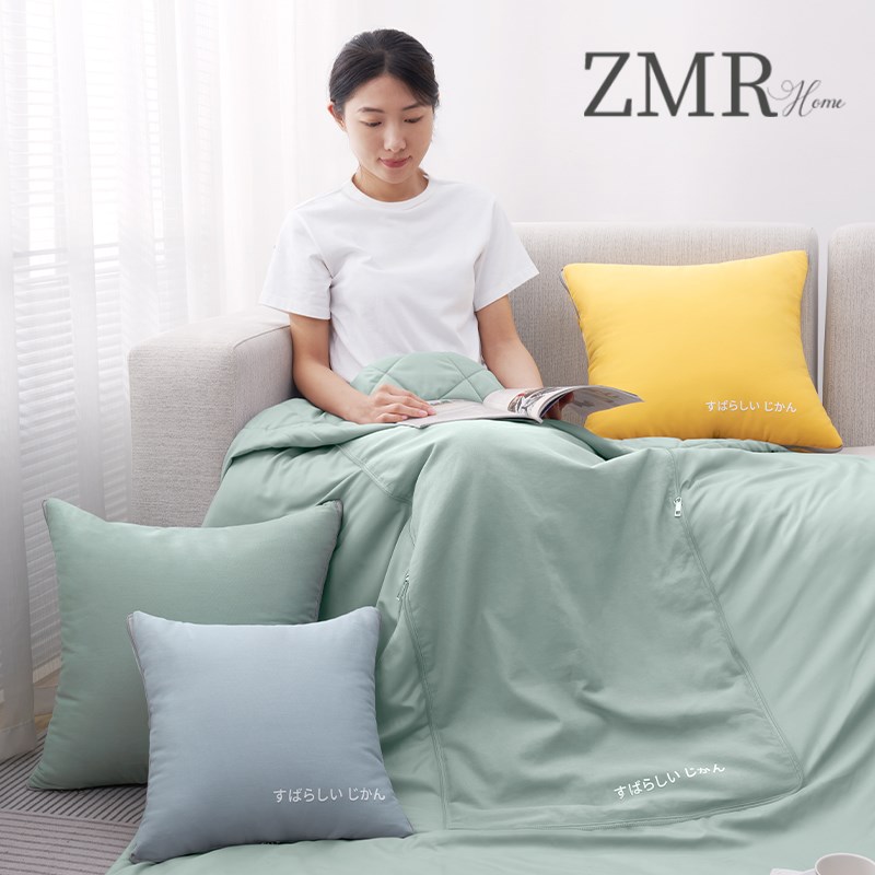 速发抱枕被子两用加厚办二室折叠午睡枕头车子公合一沙发汽毯靠枕