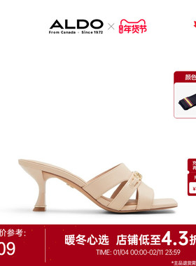 ALDO女士高跟凉鞋夏季外穿一脚蹬方头细跟舒适气质百搭ALHF24A14