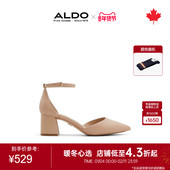 时尚 ALDO女士尖头高跟鞋 凉鞋 优雅气质舒适牛皮轻奢粗跟SFF24A79