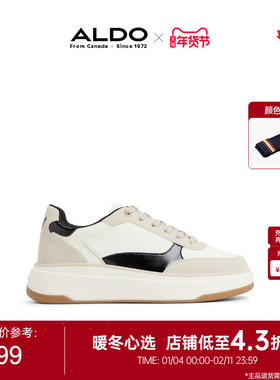 ALDO女士休闲鞋运动舒适轻便厚底增高圆头透气小白鞋ASSS25B75