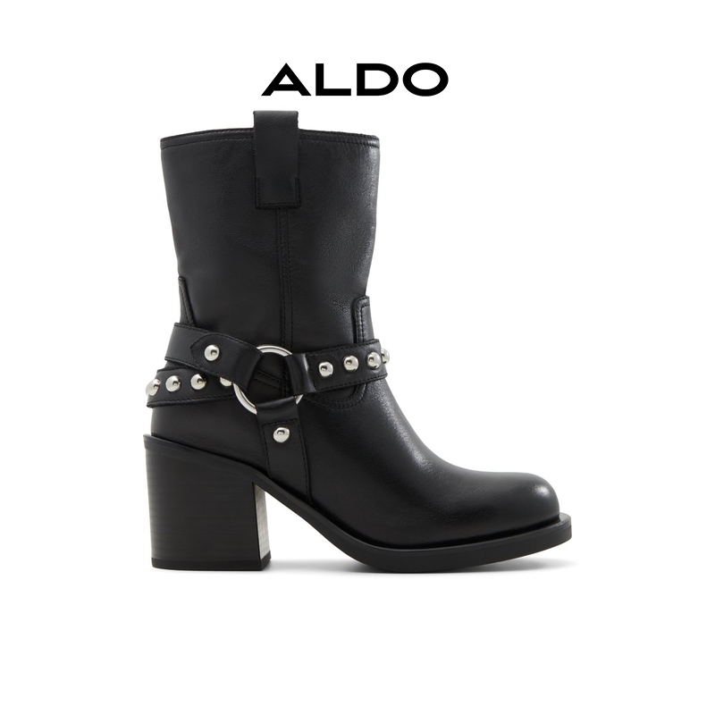 ALDO复古女靴高跟西部靴舒适牛皮