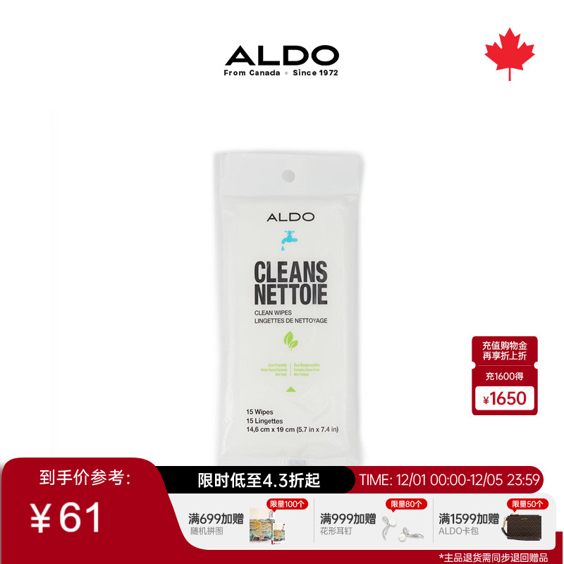 ALDO鞋类清洁湿巾护理便携