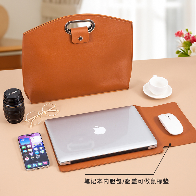 轻奢文件袋A4档案袋公文包商务办公笔记本手提袋高级感便携大容量证件电脑平板收纳包文件夹定制可印logo