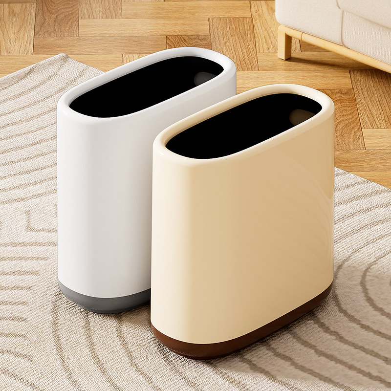速发夹缝双层所厕2圾桶家用20垃4新款卫生间窄缝垃圾桶无盖简约高