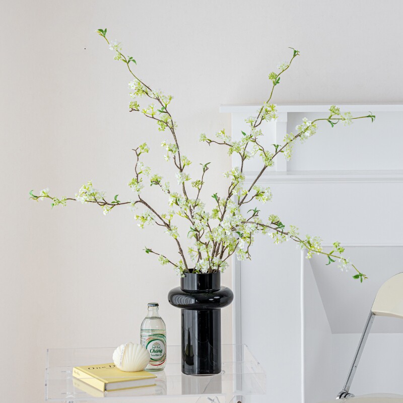 速发雪柳花假花装饰摆仿餐厅摆设客桌花摆花轻奢高端件生干花插花