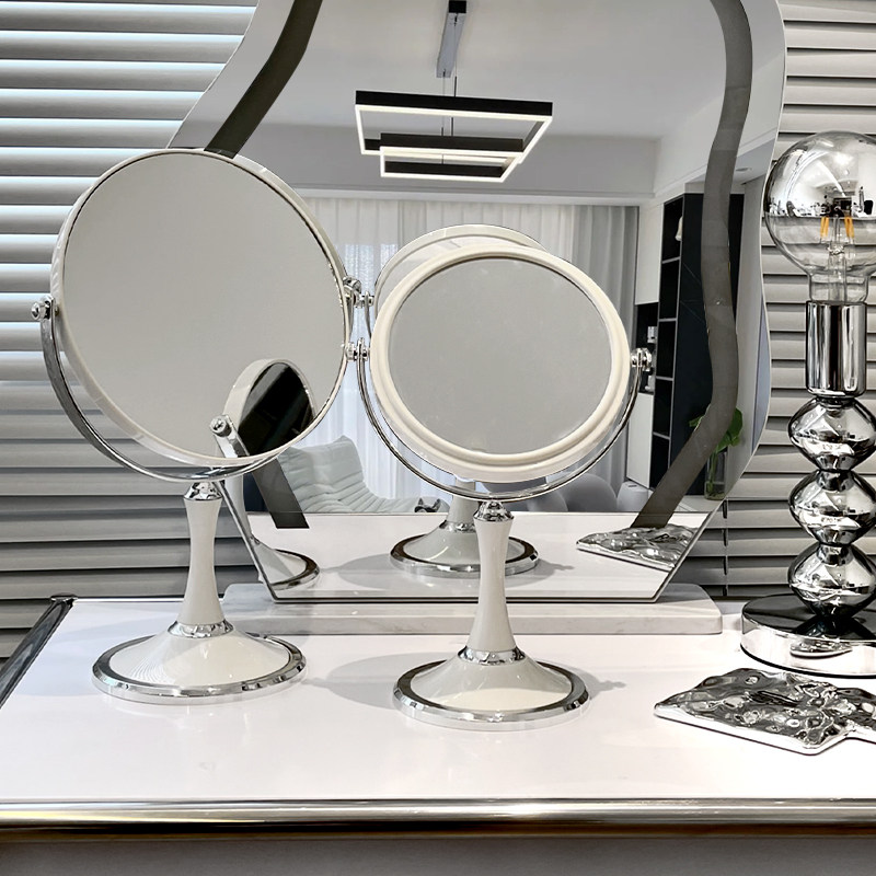 速发栋哈化妆镜镜子调叠学生台式桌面梳妆镜收纳盒式可宿节折舍台