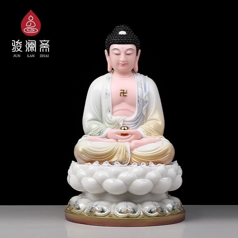 速发汉白玉色石雕佛释迦牟尼佛》家居饰品供奉家用《像客厅