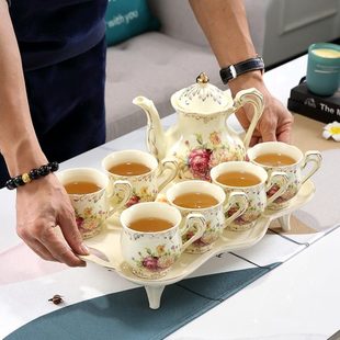 水壶礼品茶具茶杯套装 茶壶套装 水杯带托盘具水北欧整套简约客厅