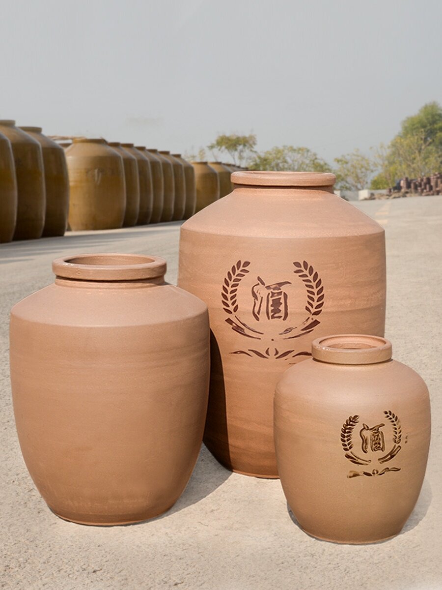 四川无釉土陶酒坛子300/500/800/2000斤藏酒罐酒缸密封土埋老酒坛