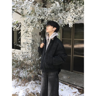 TEN EMPTY复古廓形结构加厚棉服秋冬男女PU皮衣加厚bomber外套