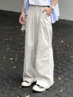 子日韩少年感西裤 无性别休闲百搭宽松裤 子 EMPTY杏色直筒长裤 TEN