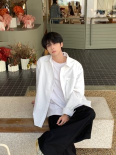 日韩宽松翻领口袋设计无性别男女上衣衬衫 白衬衫 EMPTY长袖 TEN