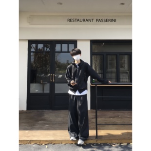 阔腿百搭休闲裤 夹克连帽外套卫衣套装 EMPTY小众抽绳极简短款 TEN