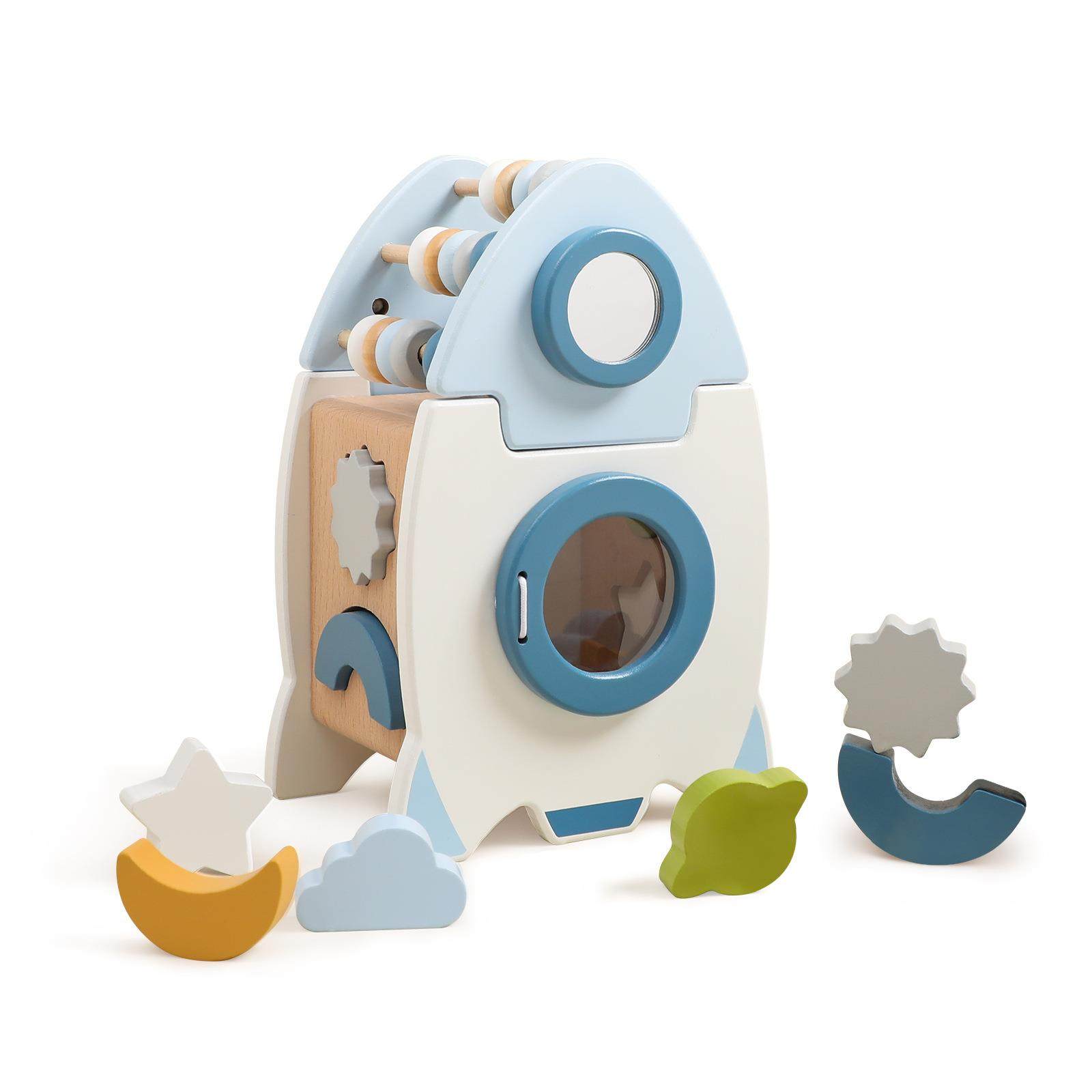 蒙氏宝宝早教木质多功能火箭五合一玩具套装儿童形状配对串珠玩具,玩具/童车/益智/积木/模型,其它玩具,淘宝优惠券,粉丝福利购,淘宝优惠卷