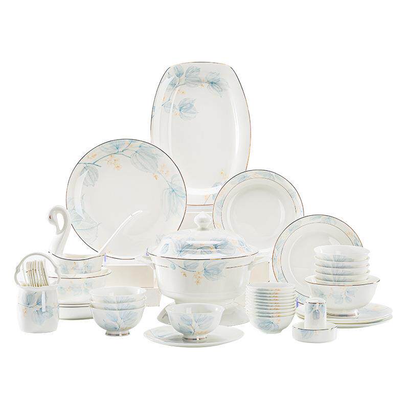 2024新款景德镇陶瓷碗碟套装家用可微波碗盘乔迁新房结婚送人餐具