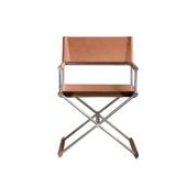 导演椅Directorsairs不锈钢休闲扶手椅轻奢酒店马鞍皮办公椅