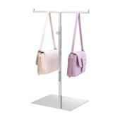 商用不锈钢展示架T型双头挂包展架金属中岛陈列挂包撑架道具