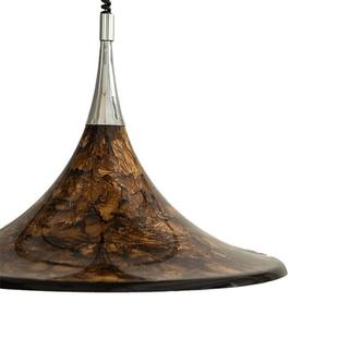 中古风卧室餐厅吊灯升降复古彩绘落霞客厅岛台书房主灯可伸缩吊灯