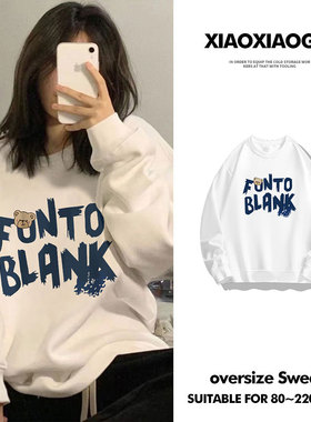 速发加绒加厚圆领卫衣肩冬落秋over风ize宽松不带帽大码学生港s上