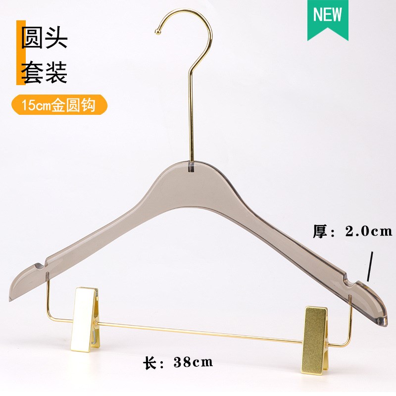 速发服装店力用装衣架子装亚克专烟灰透明一体塑料衣挂撑套logo